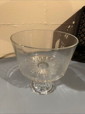 Clear Glass Pedestal Trifle Bowl - Elegant Serving Bowl